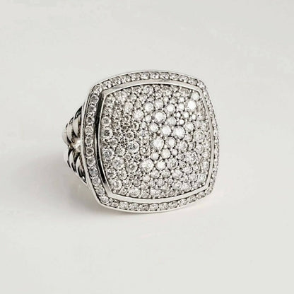 David Yurman Albion 17mm Pavé Diamond Ring Sterling Silver | AYW Luxury