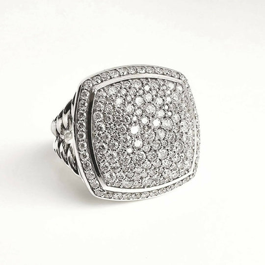 David Yurman Albion 17mm Pavé Diamond Ring Sterling Silver | AYW Luxury
