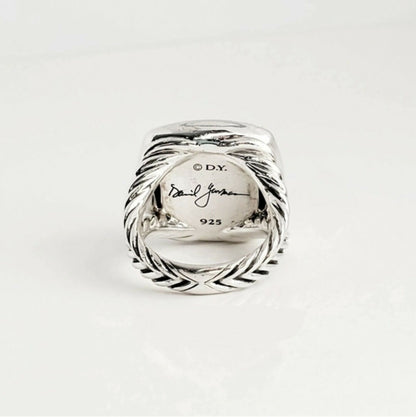 back view of David Yurman Albion 17mm Pavé Diamond Ring Sterling Silver | AYW Luxury