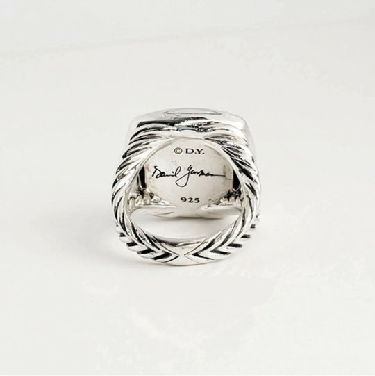 back view of David Yurman Albion 17mm Pavé Diamond Ring Sterling Silver | AYW Luxury