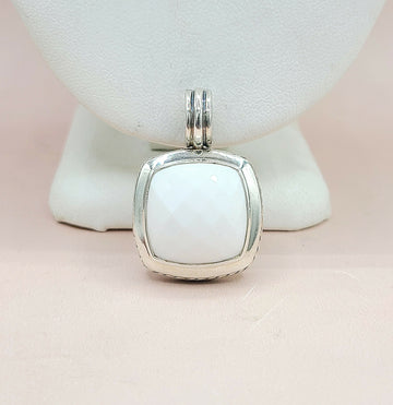  David Yurman-Albion 17mm White Agate-Pendant Enhancer