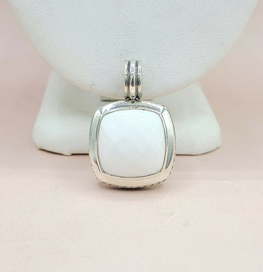  David Yurman-Albion 17mm White Agate-Pendant Enhancer