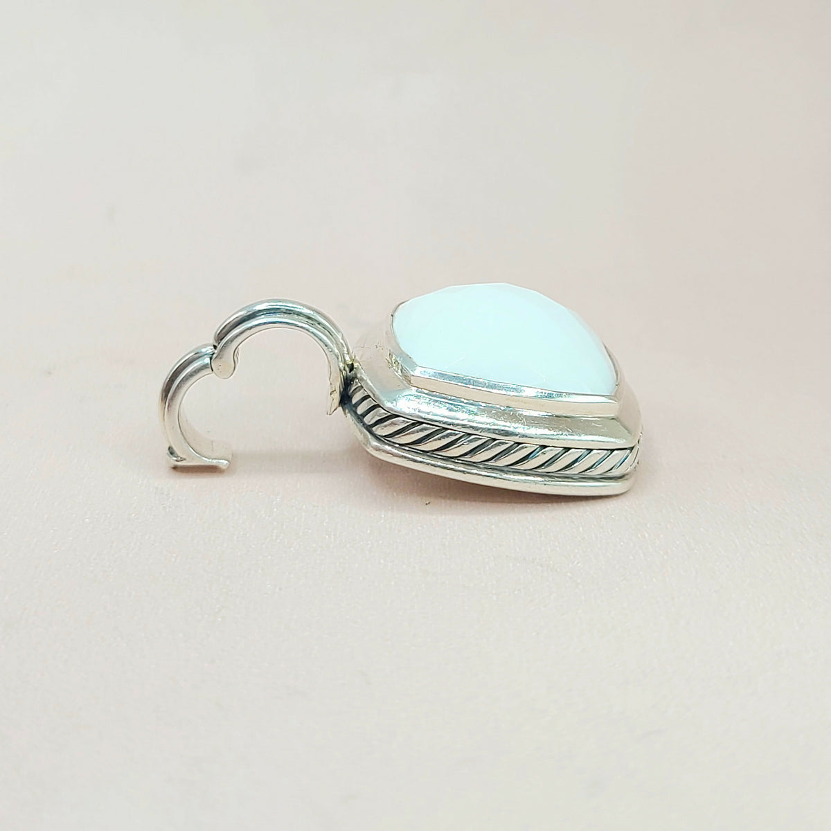  David Yurman-Albion 17mm White Agate-Pendant Enhancer