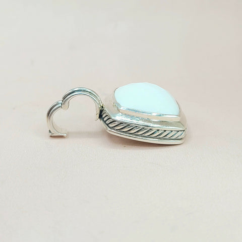  David Yurman-Albion 17mm White Agate-Pendant Enhancer