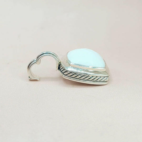  David Yurman-Albion 17mm White Agate-Pendant Enhancer