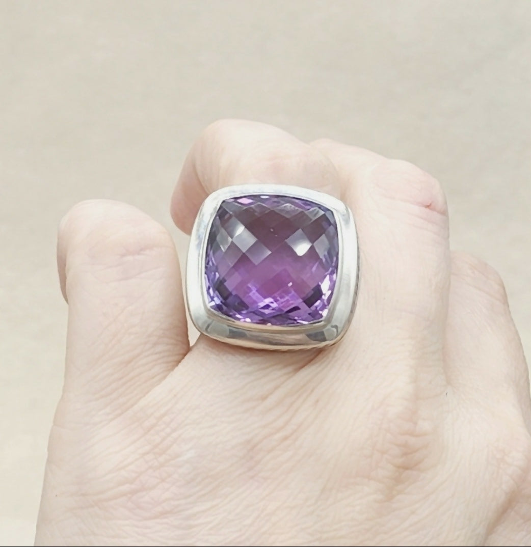 David Yurman Albion 20mm Amethyst Ring 