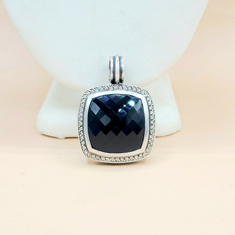  David-Yurman-Albion 20mm Black-Onyx-& Diamond-Pendant-Enhancer