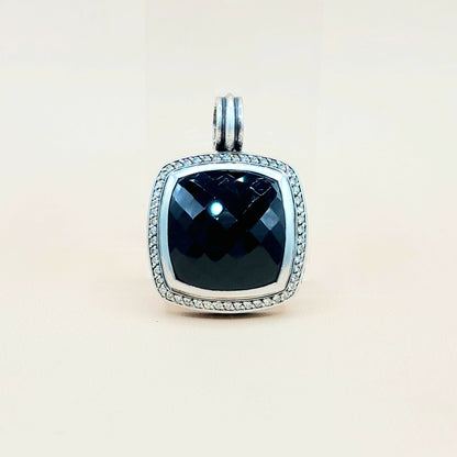  David-Yurman-Albion 20mm Black-Onyx-& Diamond-Pendant-Enhancer