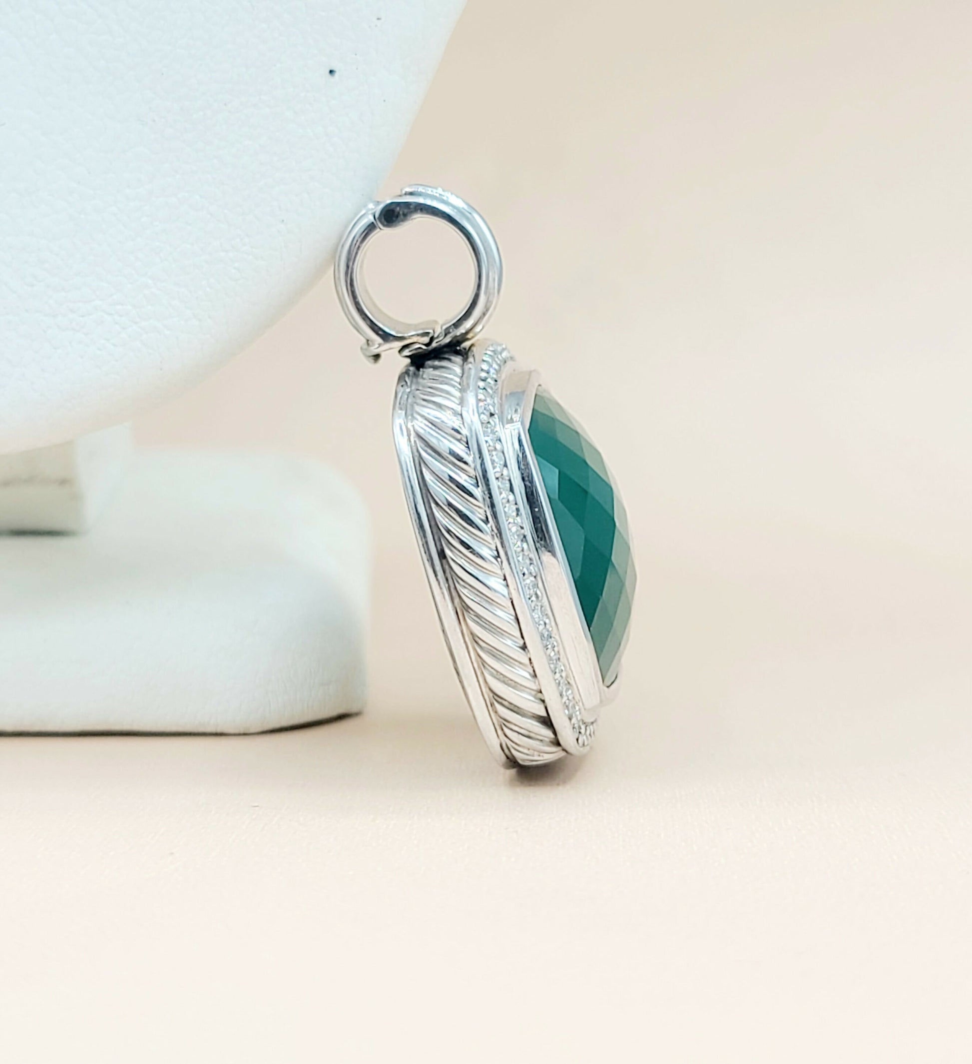 David Yurman Albion Green Onyx Diamond Pendant | Certified Pre-Owned  AYW Luxury #
