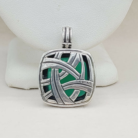  David Yurman Albion 20mm Green Onyx Pendant Enhancer-