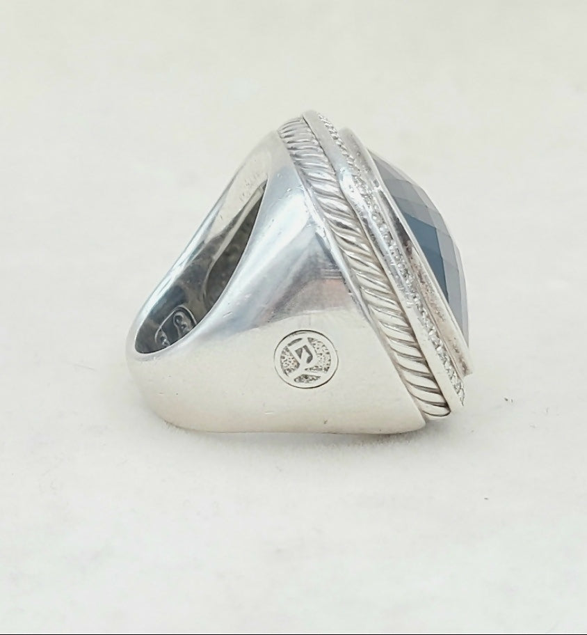 David Yurman Albion 20mm Hematite Ring With Diamond