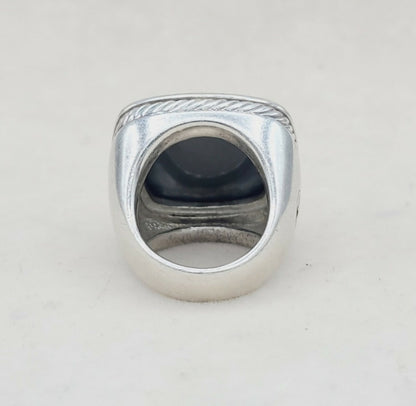 David Yurman Albion 20mm Hematite Ring With Diamond