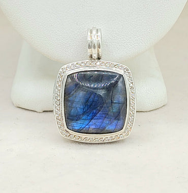  David Yurman Albion-20mm Labradorite-Diamond Pendant