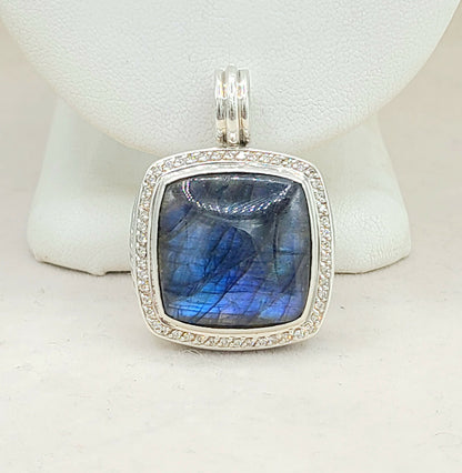  David Yurman Albion-20mm Labradorite-Diamond Pendant