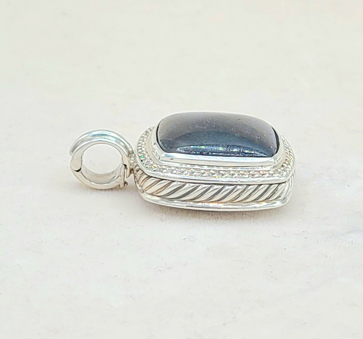  David Yurman Albion-20mm Labradorite-Diamond Pendant