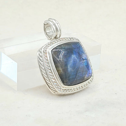  David Yurman Albion-20mm Labradorite-Diamond Pendant