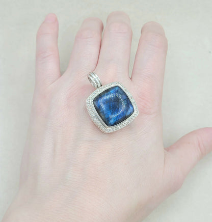  David Yurman Albion-20mm Labradorite-Diamond Pendant