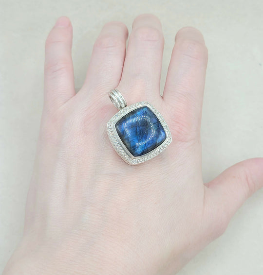  David Yurman Albion-20mm Labradorite-Diamond Pendant