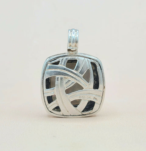  David Yurman Albion 20mm Mother Of Pearl Diamond Pendant Enhancer