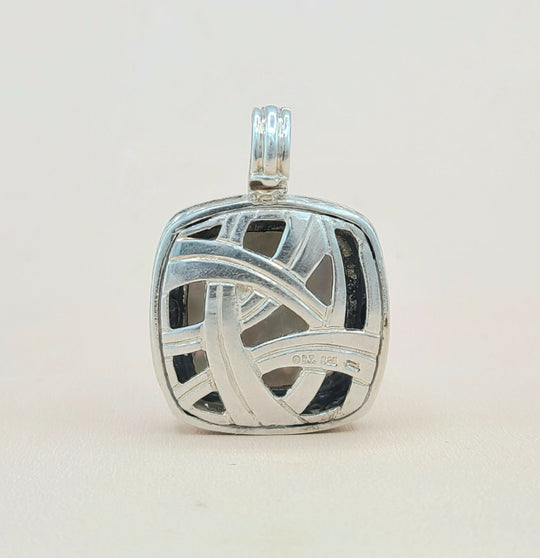  David Yurman Albion 20mm Mother Of Pearl Diamond Pendant Enhancer