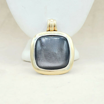 David Yurman Albion 27mm Obsidian Silver & 18K Pendant