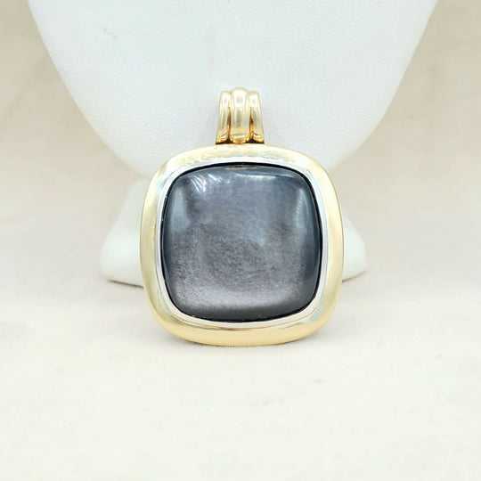 David Yurman Albion 27mm Obsidian Silver & 18K Pendant