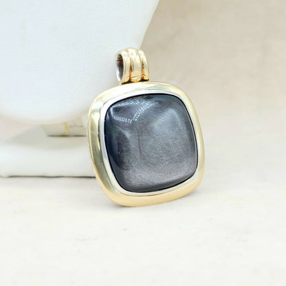 David Yurman Albion 27mm Obsidian Silver & 18K Pendant