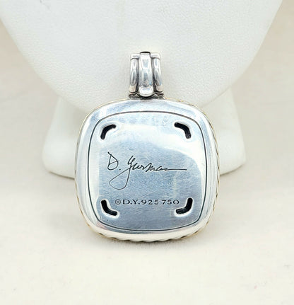 hallmark of David Yurman Albion 27mm Obsidian Silver & 18K Pendant