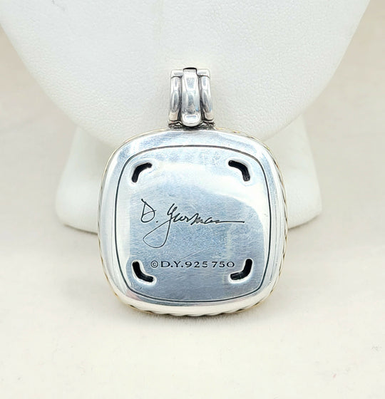 hallmark of David Yurman Albion 27mm Obsidian Silver & 18K Pendant