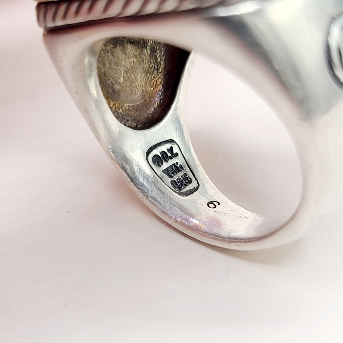  hallmark David Yurman Albion Amethyst Diamond Ring Sterling Silver 18K Gold 0.36 TCW Size 6