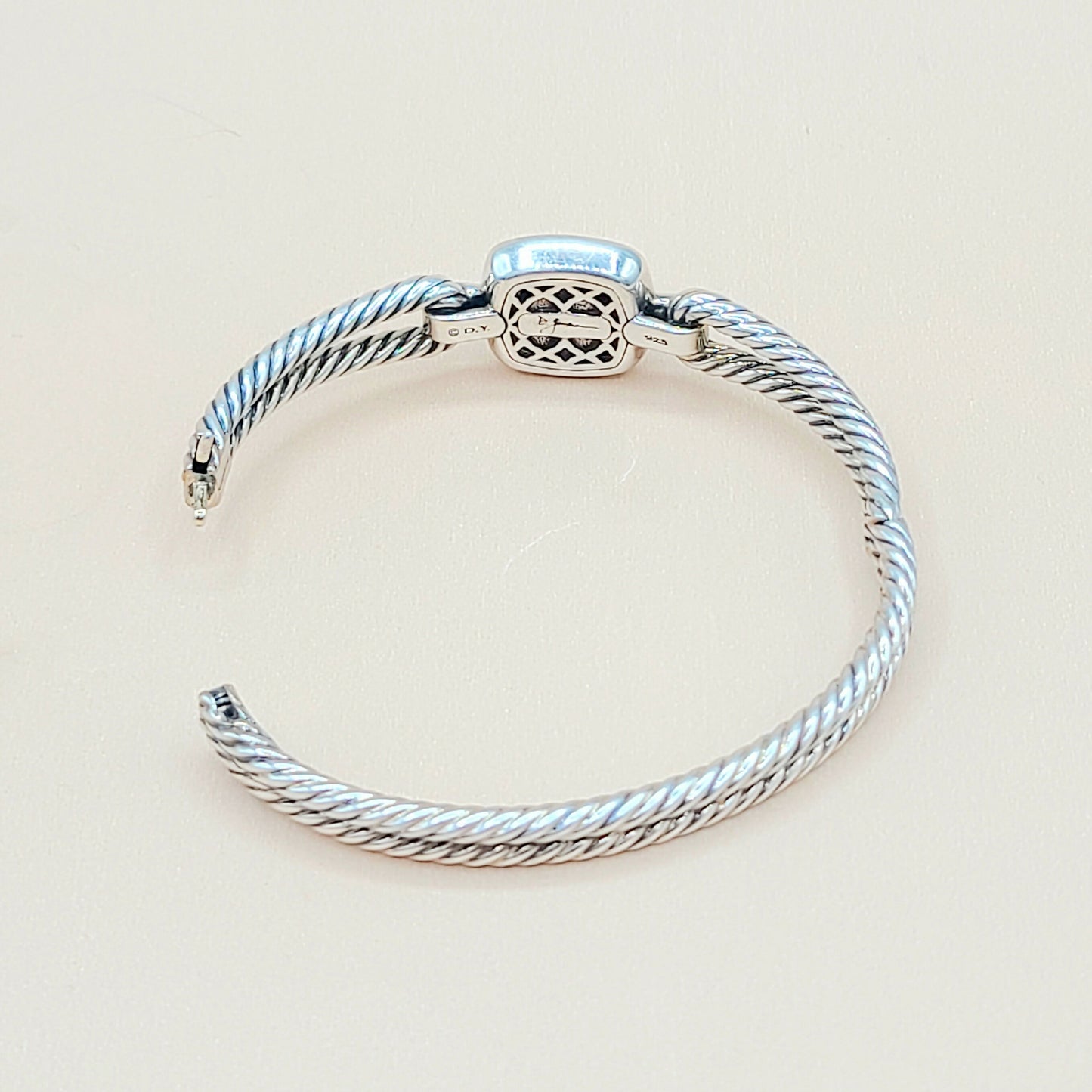 David Yurman Albion Black Diamond Bracelet Silver  AYW Luxury