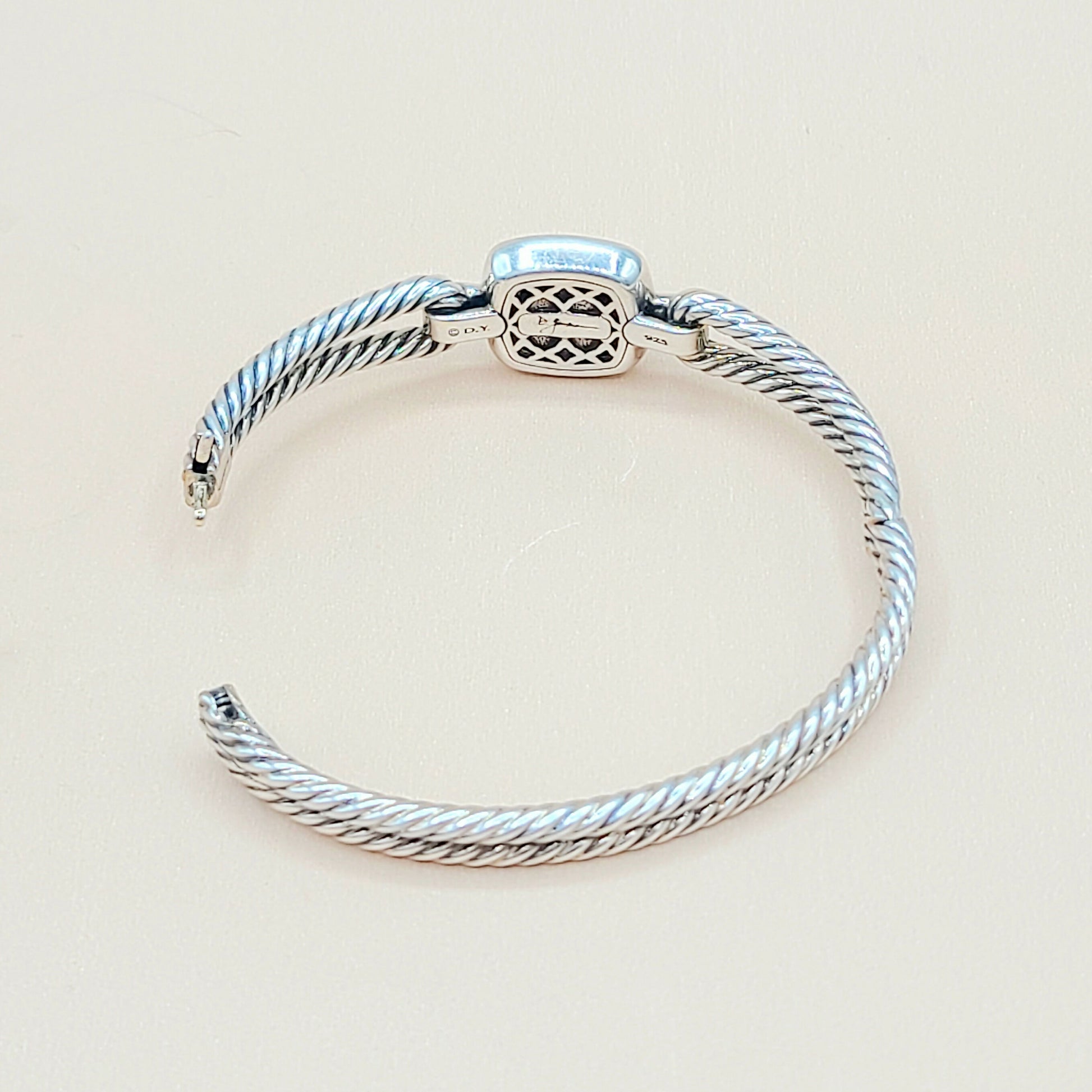 David Yurman Albion Black Diamond Bracelet Silver  AYW Luxury