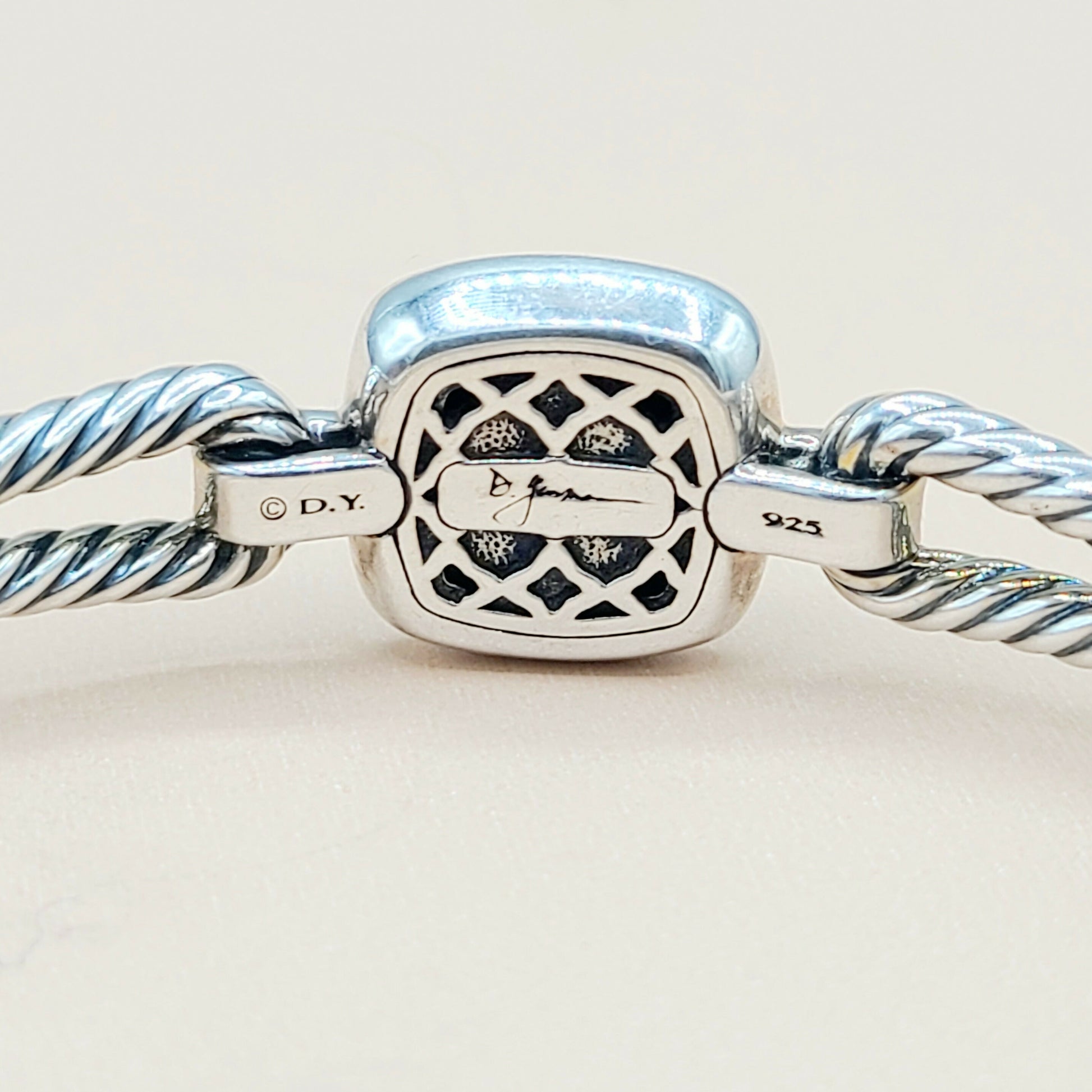 David Yurman Albion Black Diamond Bracelet Silver  AYW Luxury