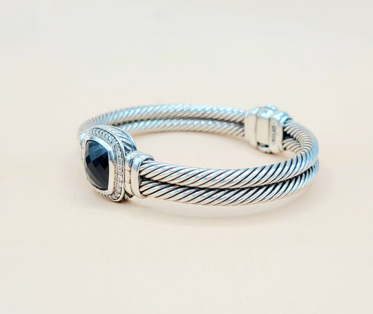  David-Yurman-Albion-Black Onyx-Diamond-Bracelet-
