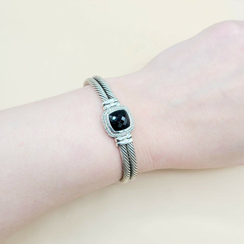  David-Yurman-Albion-Black Onyx-Diamond-Bracelet-