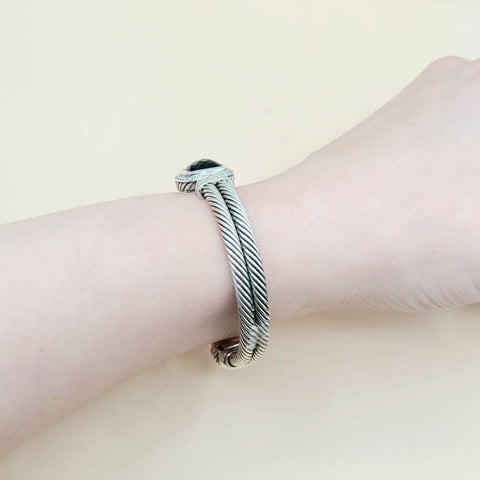  David-Yurman-Albion-Black Onyx-Diamond-Bracelet-