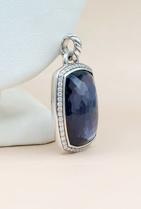  David Yurman Albion Oblong Black Orchid Diamond Pendant Enhancer-