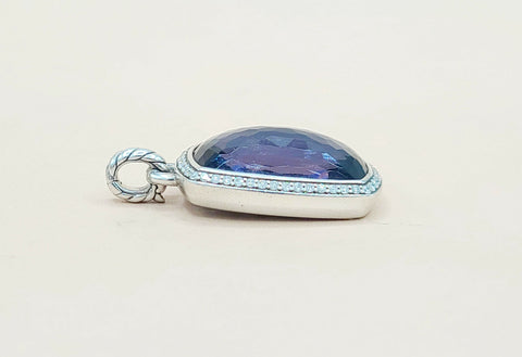  David Yurman Albion Oblong Black Orchid Diamond Pendant Enhancer-