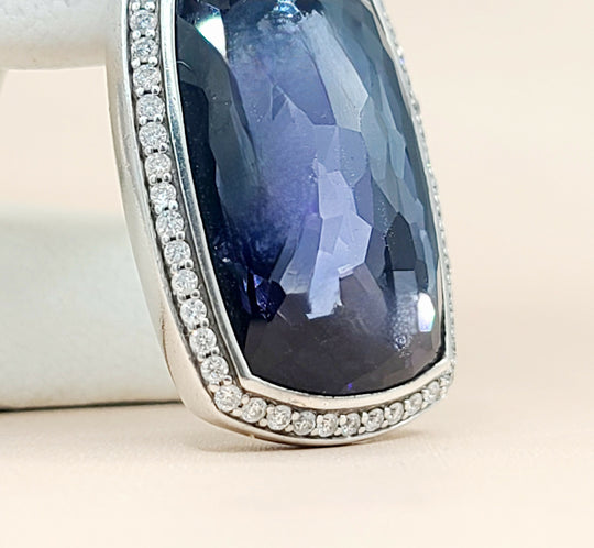  David Yurman Albion Oblong Black Orchid Diamond Pendant Enhancer-