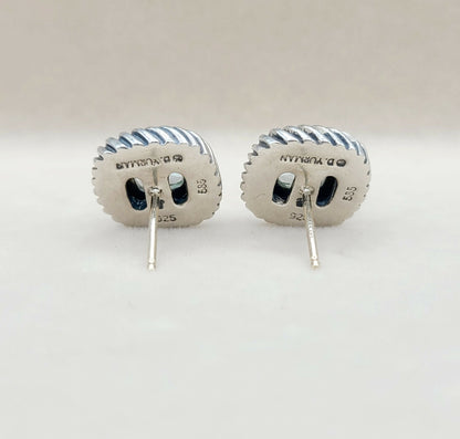 David Yurman Albion Blue Topaz Stud Earrings With Gold 