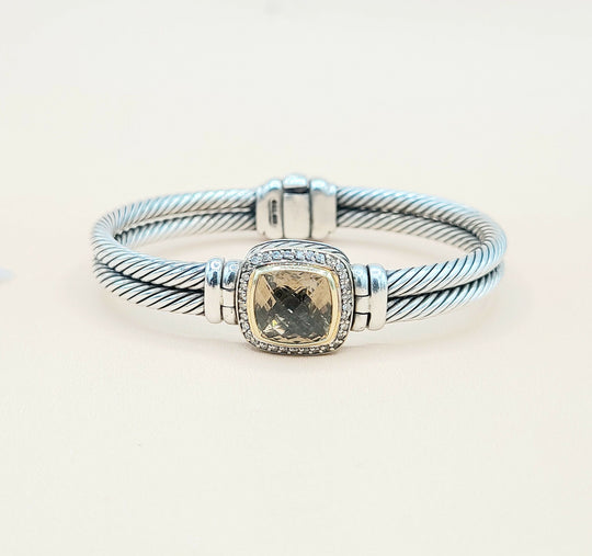  David Yurman Albion Champagne Citrine Diamond Gold Bracelet