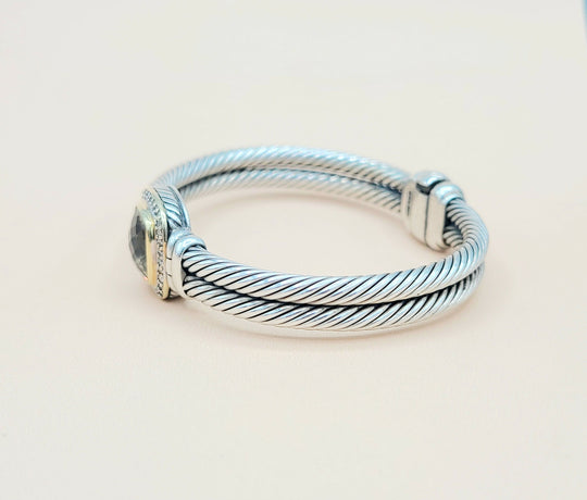  David Yurman Albion Champagne Citrine Diamond Gold Bracelet