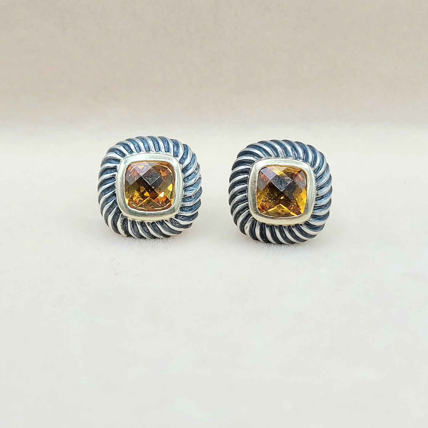 David Yurman Albion Citrine Earrings With Gold