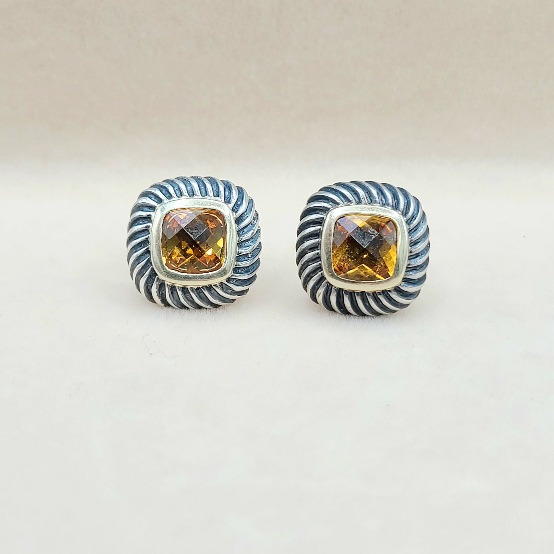 David Yurman Albion Citrine Earrings With Gold