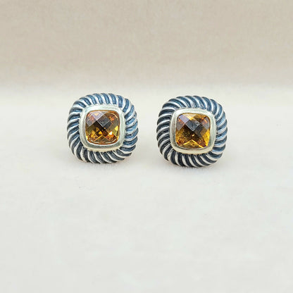 David Yurman Albion Citrine Earrings With Gold