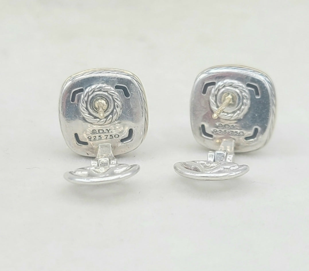 David Yurman Albion Earrings With Black Onyx And Gold