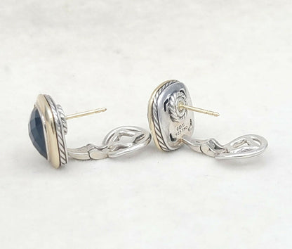 David Yurman Albion Earrings With Black Onyx And Gold