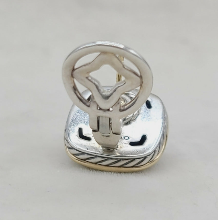David Yurman Albion Earrings With Black Onyx And Gold