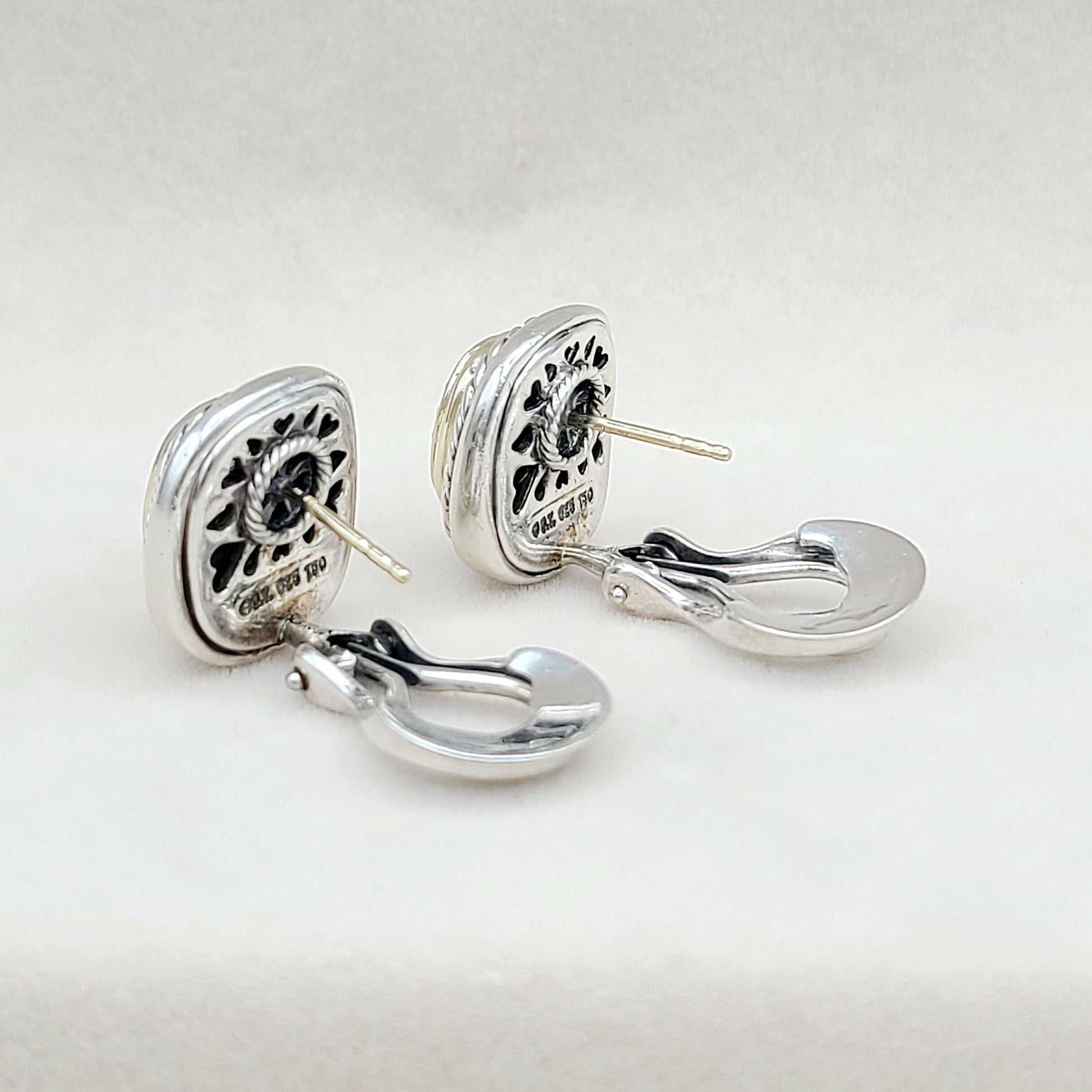 David Yurman Albion Earrings With Diamonds And Gold
