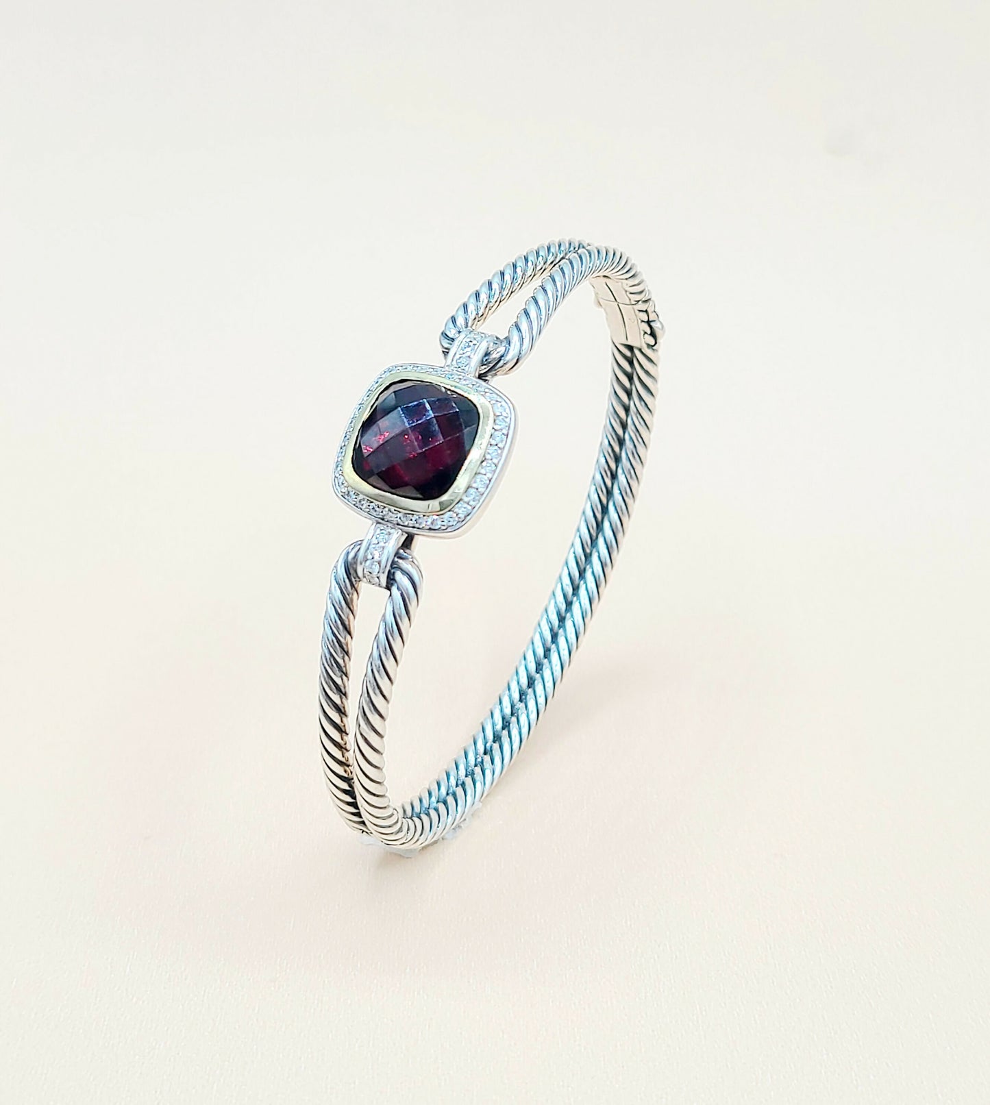 David Yurman Albion Garnet Diamond Bracelet | Certified Pre-Owned  AYW Luxury #